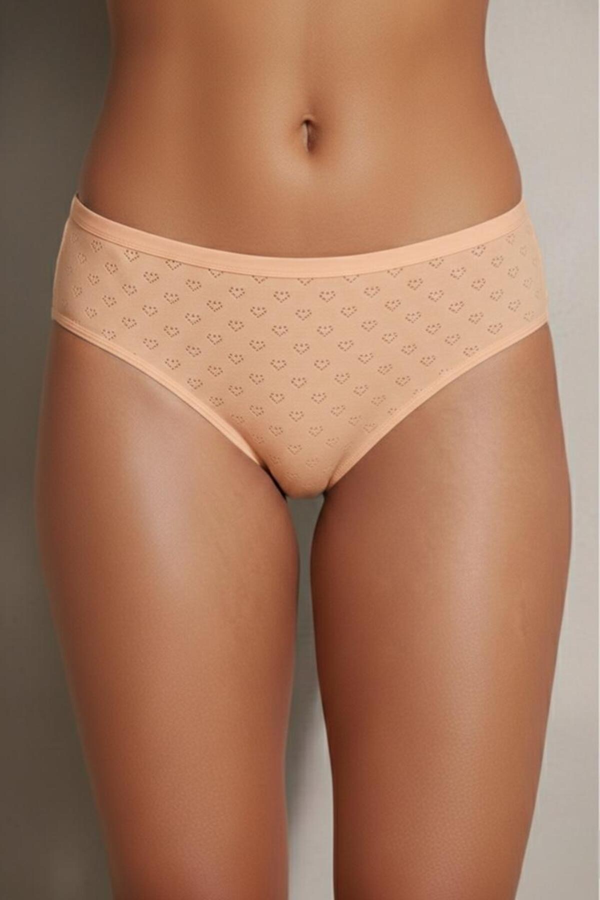 Women's 3-Piece Hearted Bikini Panties 100% Cotton Panties Made in TURKEY