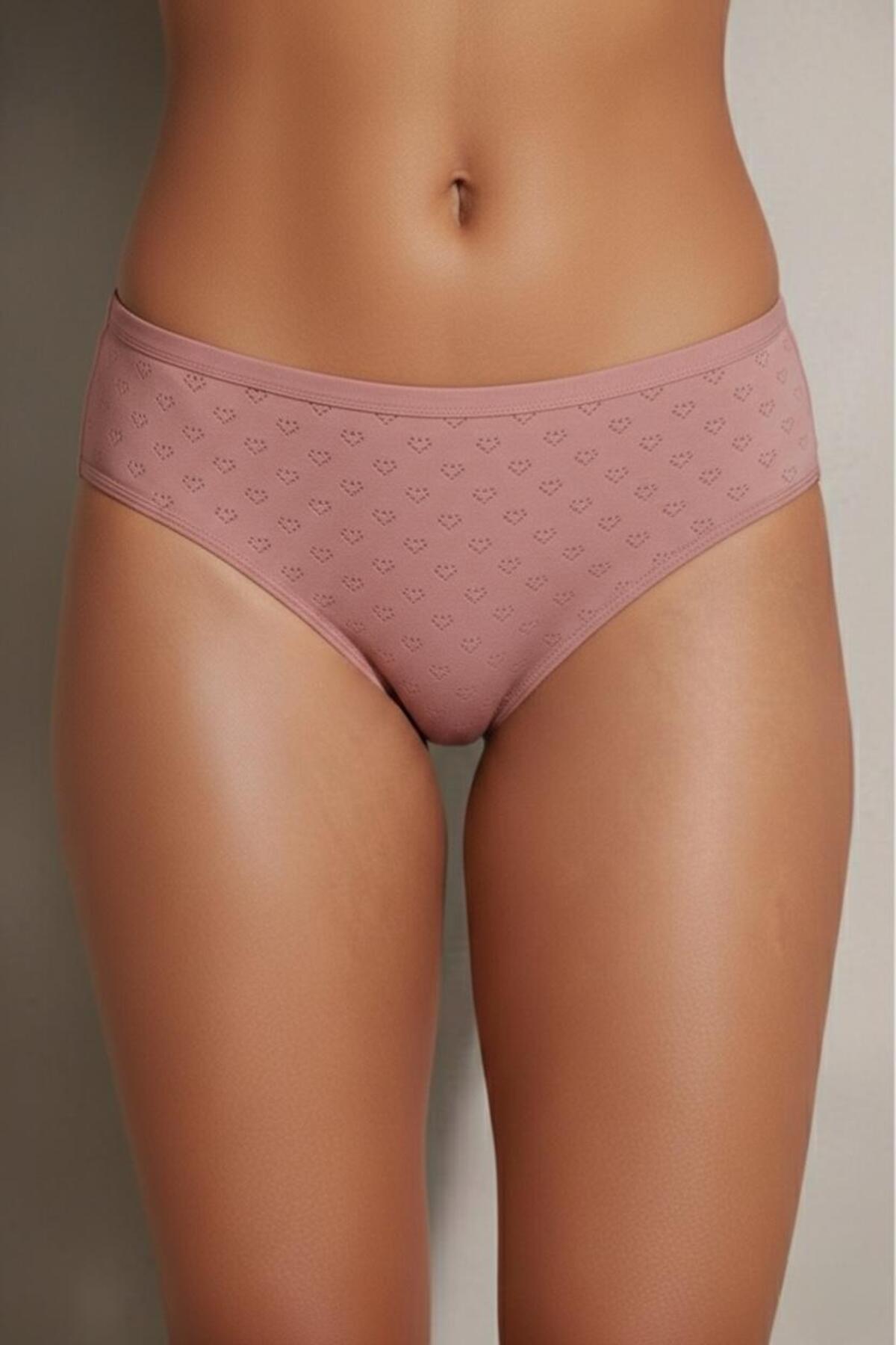 Women's 3-Piece Hearted Bikini Panties 100% Cotton Panties Made in TURKEY