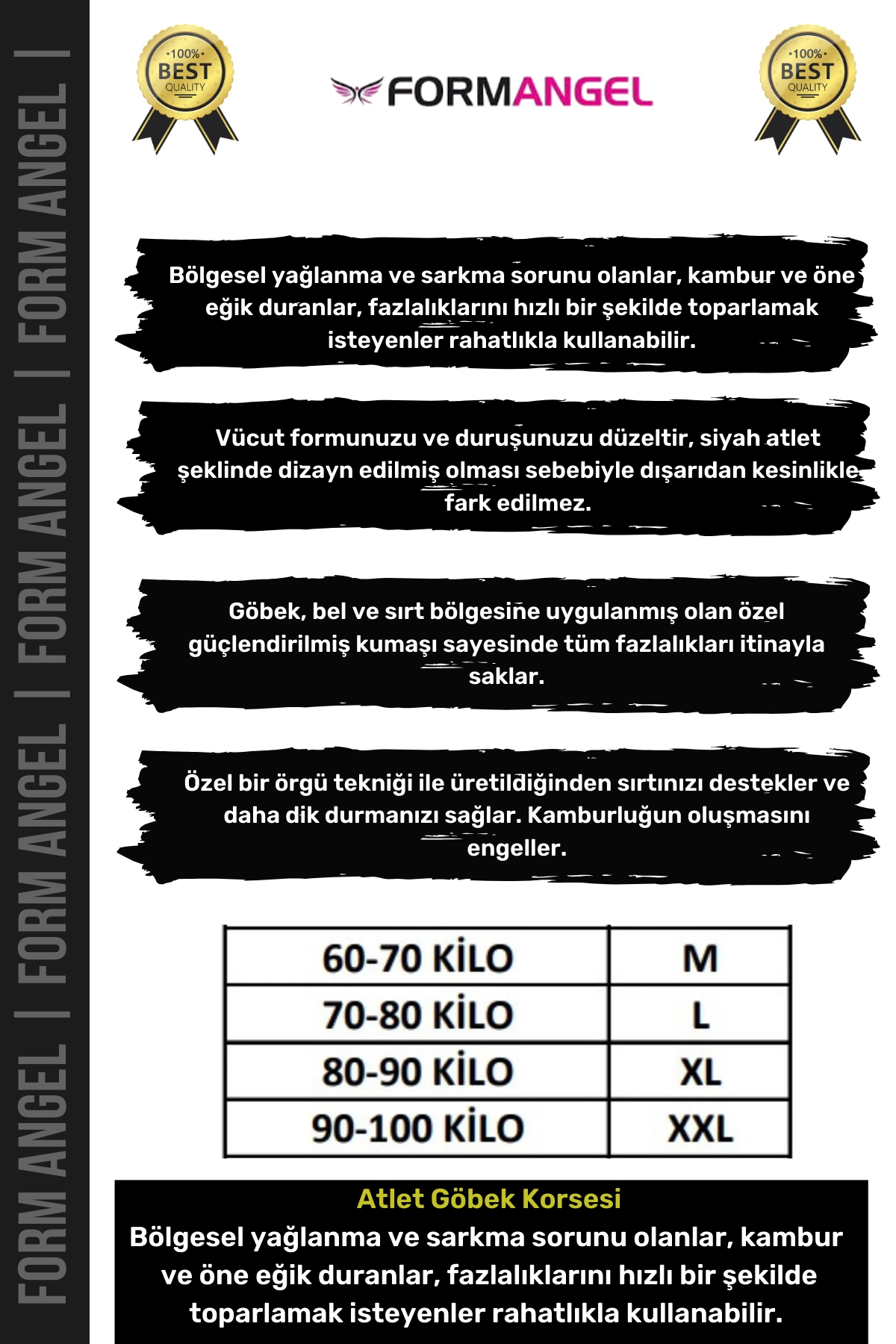 Form Angel Erkek Slim N Lift Atlet Tipi Göbek Korsesi Baklava Tipi görsel 4