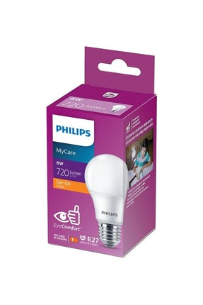 Philips LED Ampul 8-60W 2700K Sarı Işık 720 Lümen Tasarruflu Uzun Ömürlü ve G...