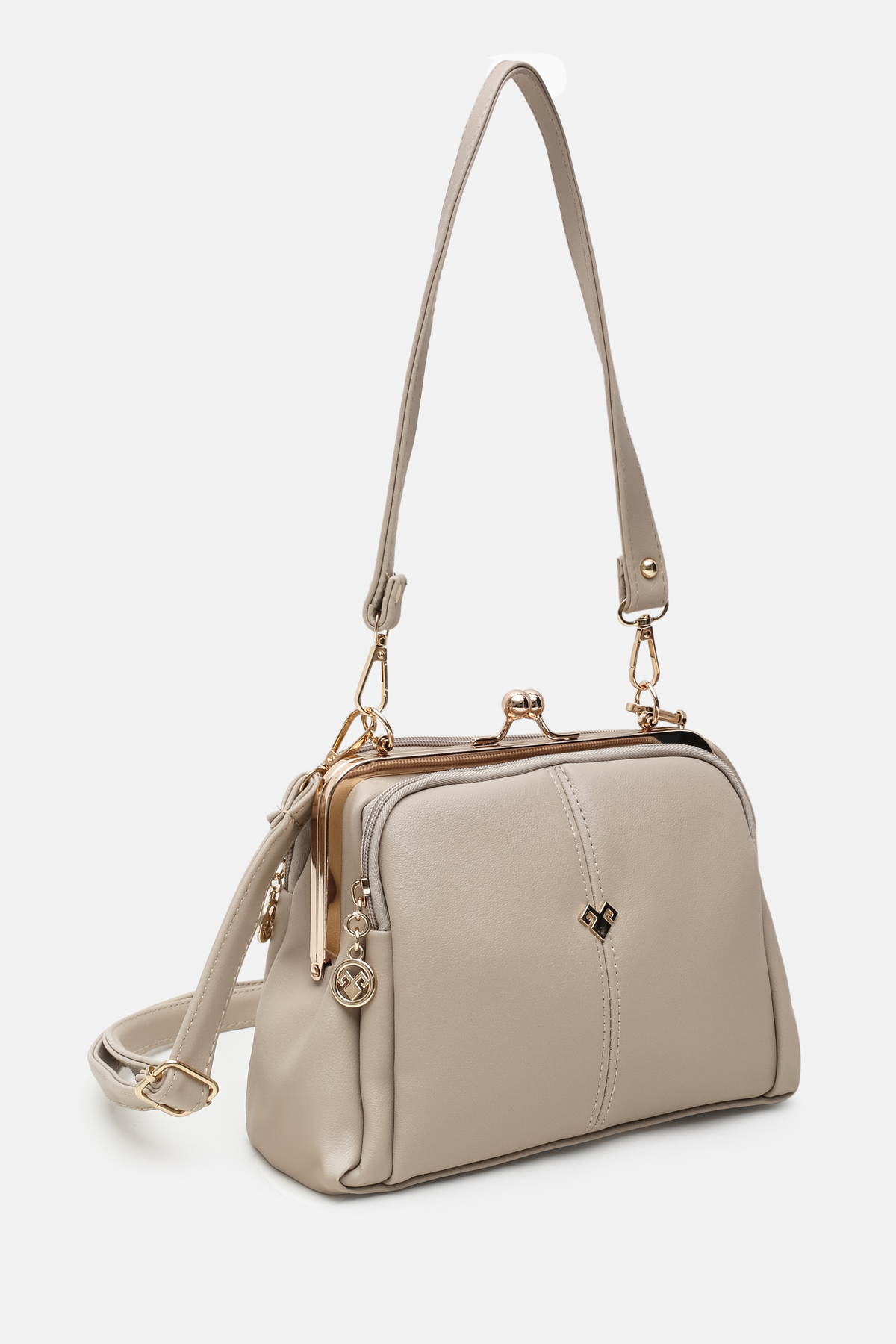 Women's Mink Clip Multi-Eye Soft Leather Hand, Shoulder and Crossbody Bag