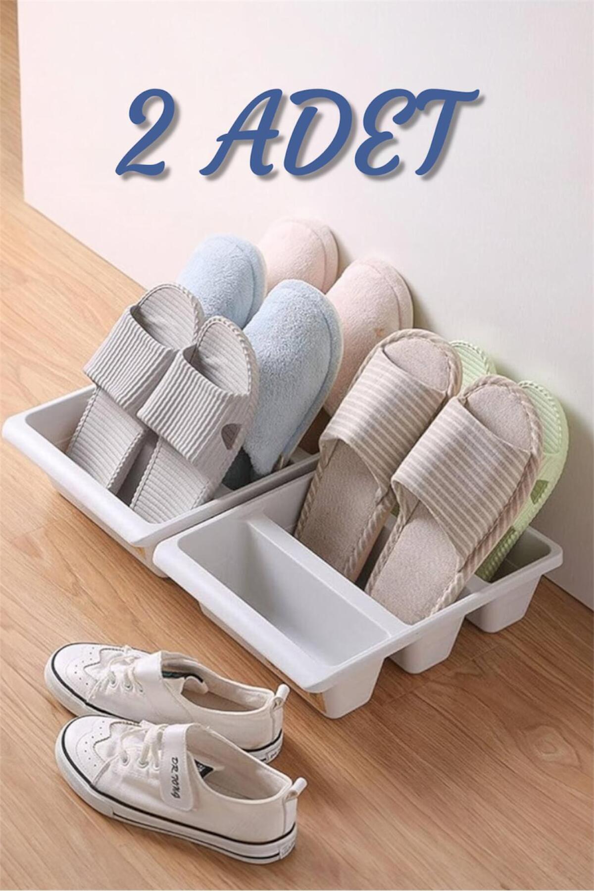 2 Pieces Roman Slipper Collector Vertical Ramp - 3 Compartments Upright Shoe Ramp Shoe Rack