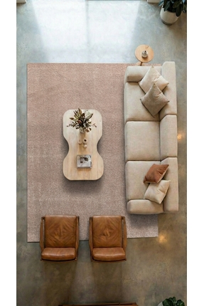 dekozer Puffy Bej Yumuşak Peluş Halı | Kaymaz, Yıkanabilir, Salon Mutfak Antr...