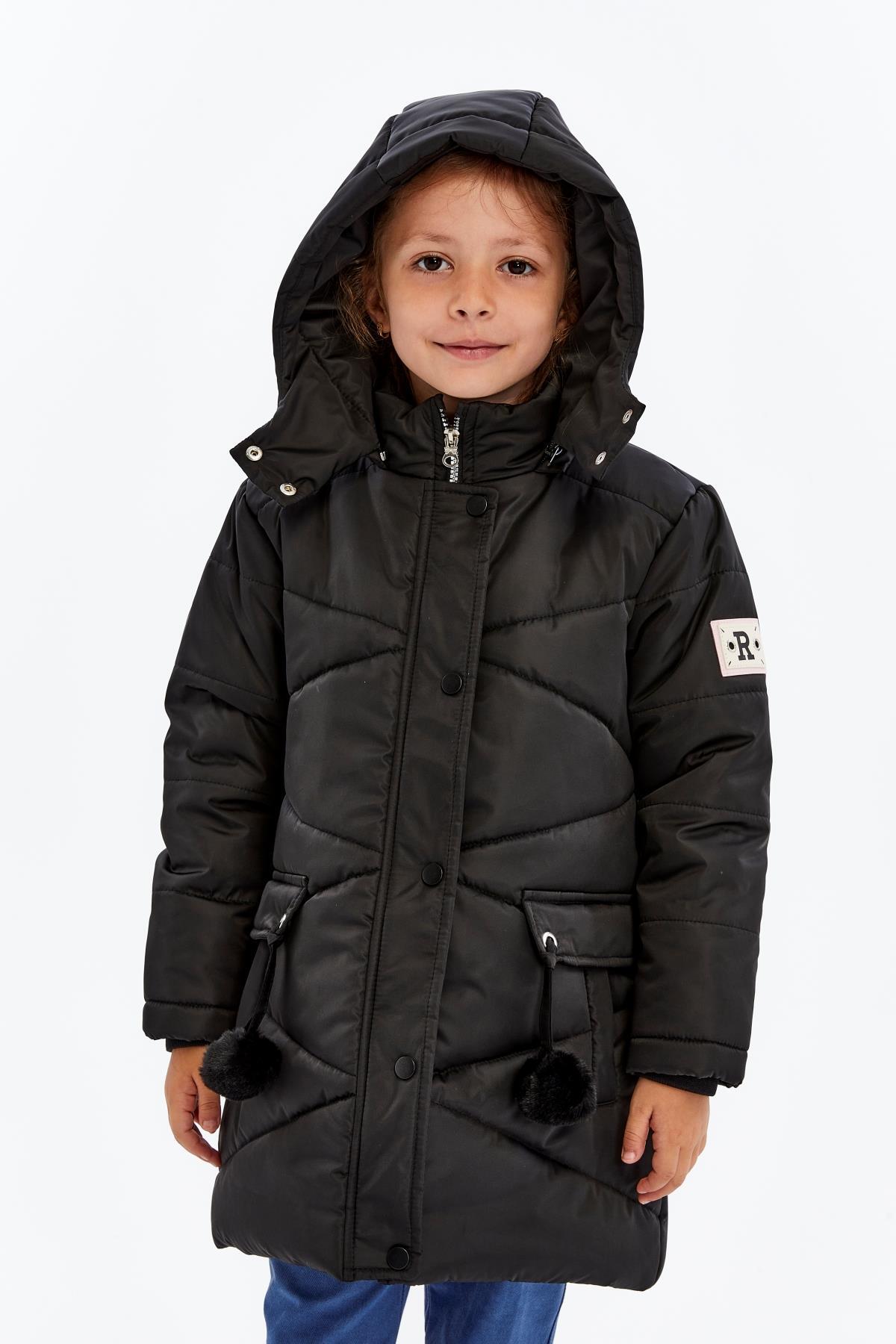Benittokids Kapüşonlu Kışlık Ponpon Detaylı Kız Çocuk Kaban 51354 fotoğrafı 6 (önizleme)
