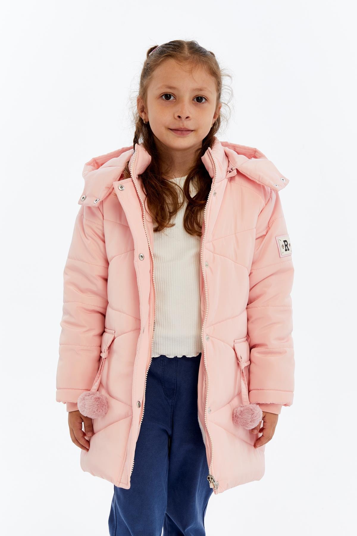 Benittokids Kapüşonlu Kışlık Ponpon Detaylı Kız Çocuk Kaban 51354 fotoğrafı 2 (önizleme)