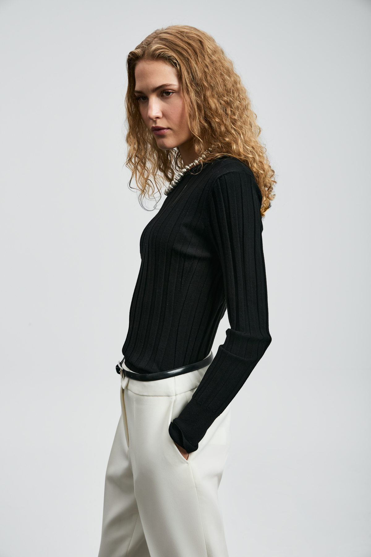 Lufian  Perla Kadın Kazak Siyah - Görsel 5