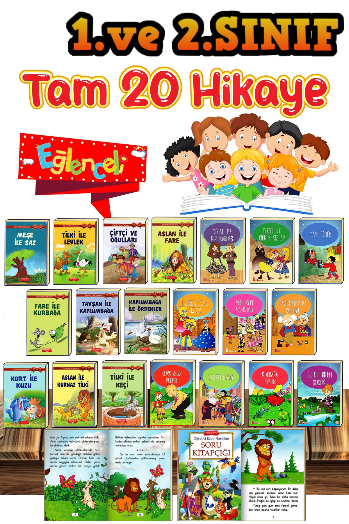 GÖNÜL YAYINCILIK 1. Ve 2.sınıf Hikaye Okuma Kitabı Lafonten Değerlerimiz Masalları 20 Kitap Set fotoğrafı 4 (önizleme)