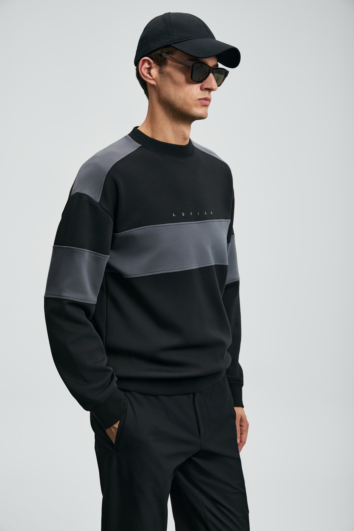 Lufian  Pıeces Erkek Sweatshirt Siyah - Görsel 3