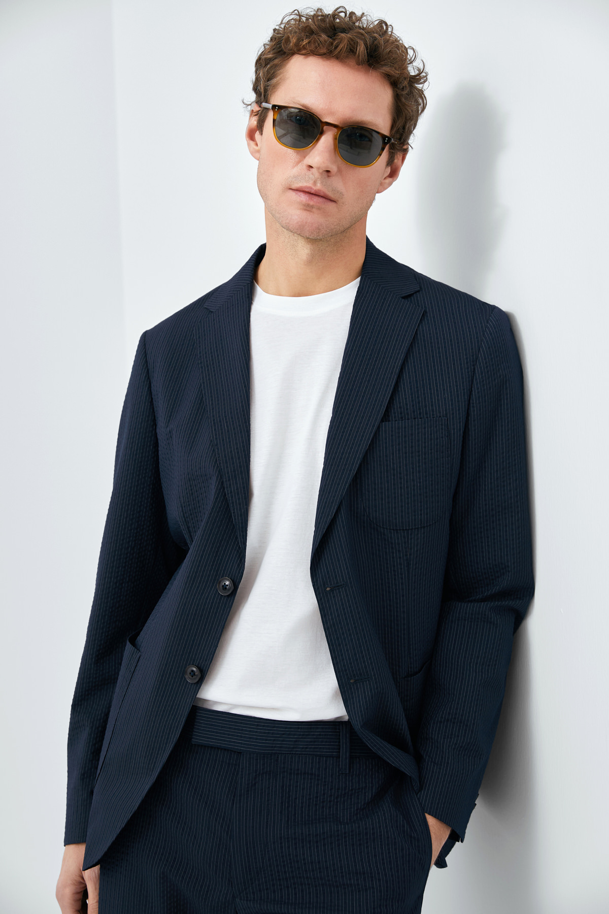 Lufian  Piel Spor Erkek Blazer Ceket Slim Fit Lacivert - Görsel 3