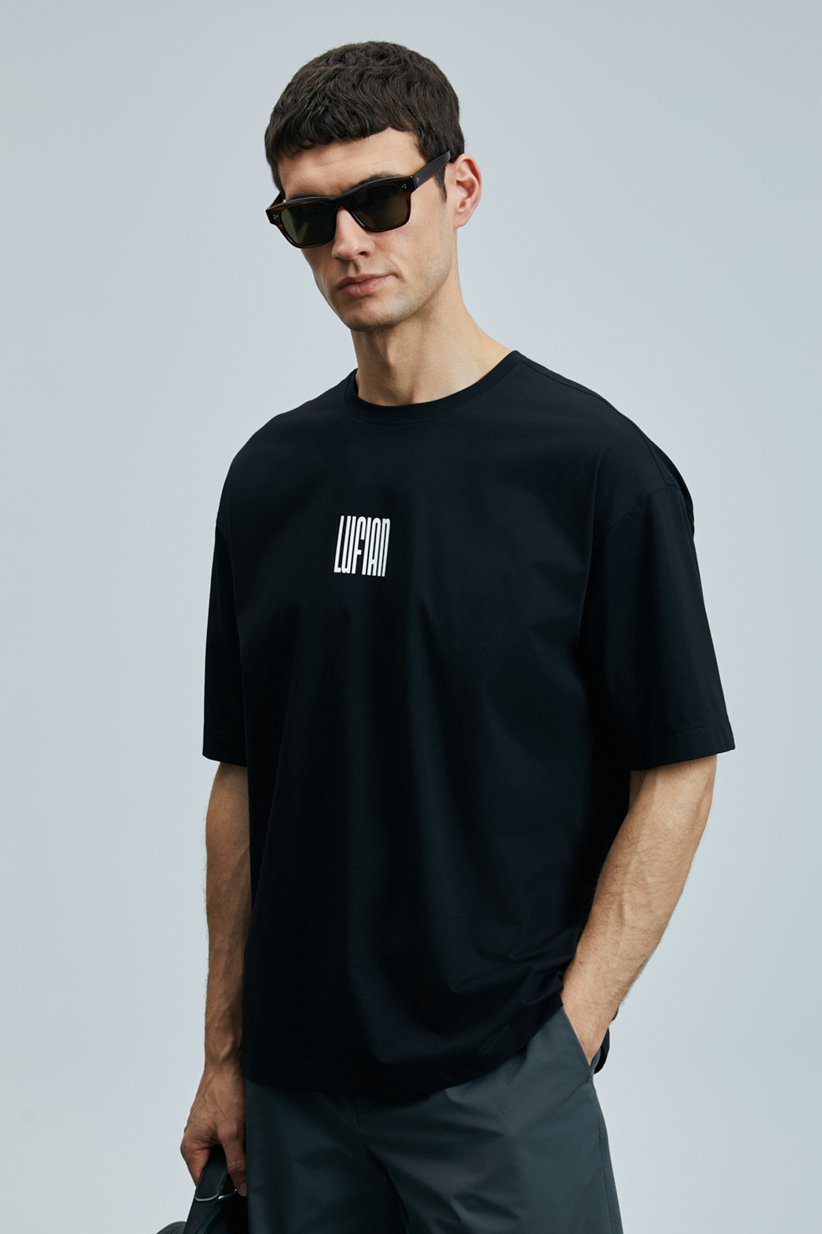 Lufian  Helıx Modern Grafik T- Shirt Siyah - Görsel 5