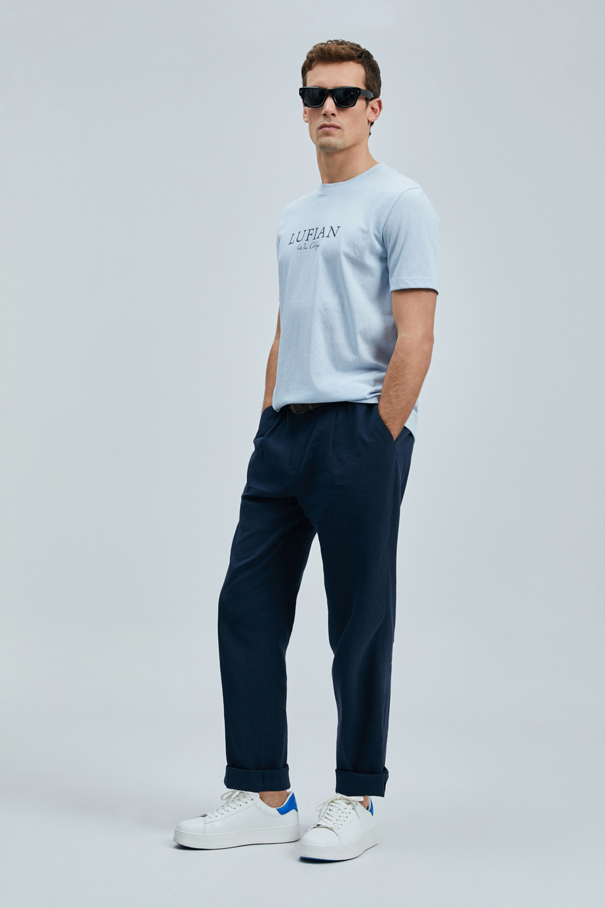 Lufian  Love Modern Grafik T- Shirt Mavi - Görsel 5