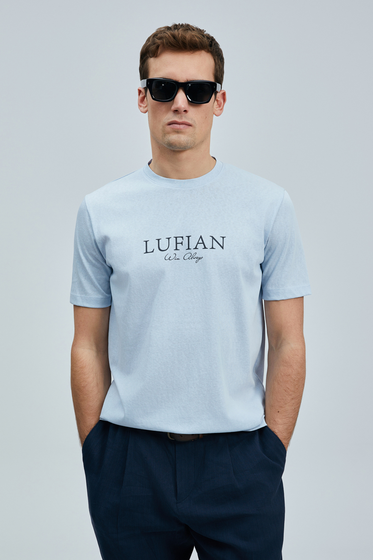 Lufian  Love Modern Grafik T- Shirt Mavi - Görsel 4