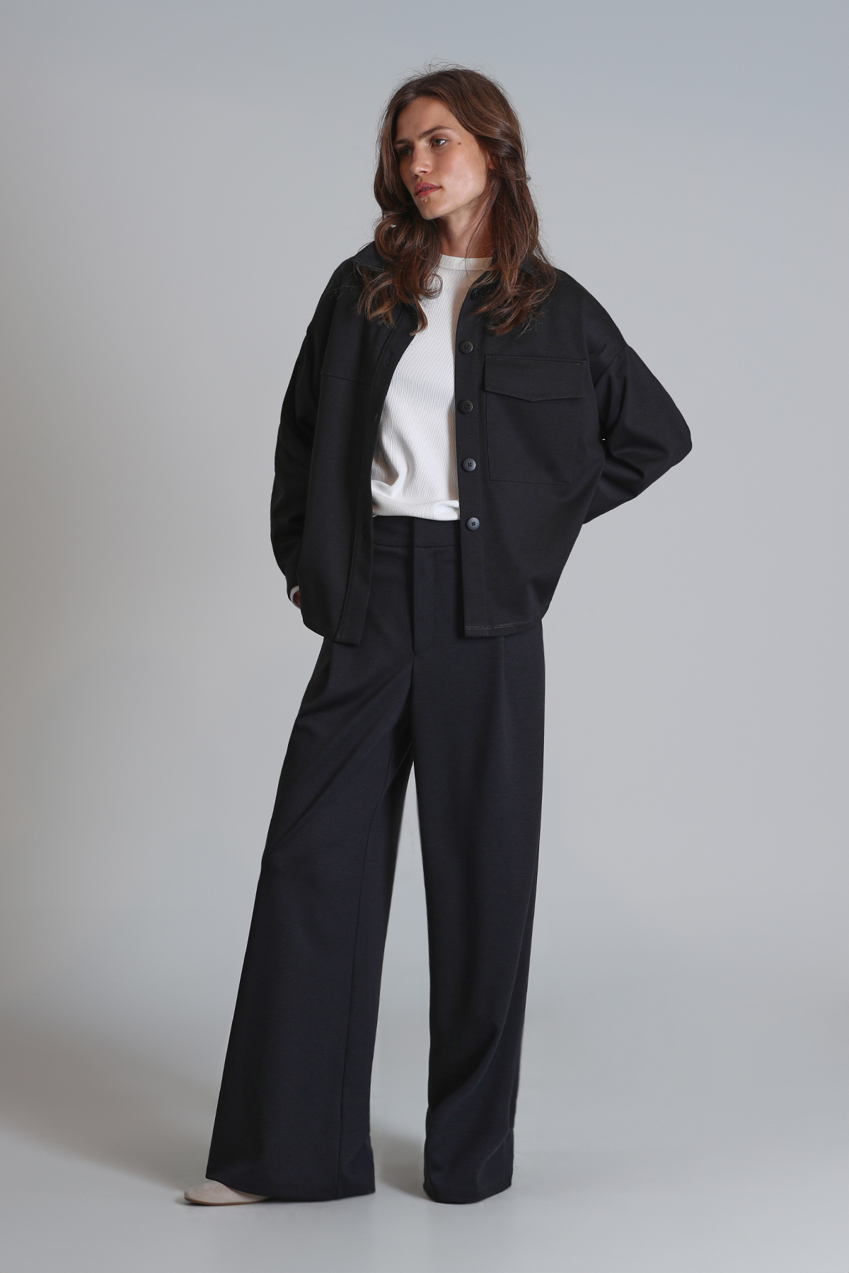 Lufian  Arthur Kadın Gömlek Regular Fit Siyah - Görsel 2