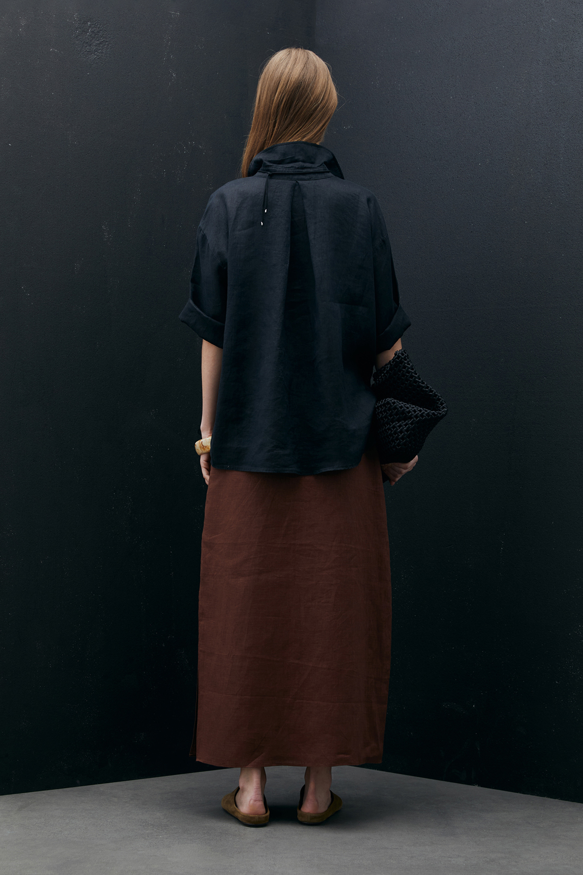 Lufian  Born Kadın Keten Gömlek Siyah - Görsel 6