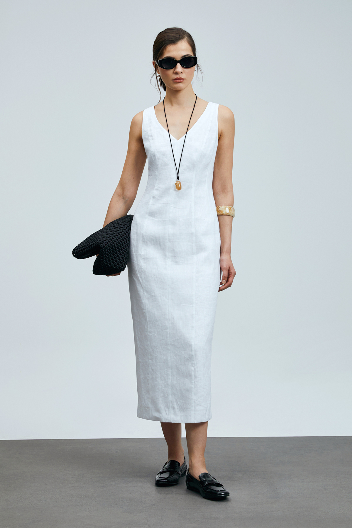 Lufian  Honey Kadın Kolsuz Keten Elbise Beyaz - Görsel 2