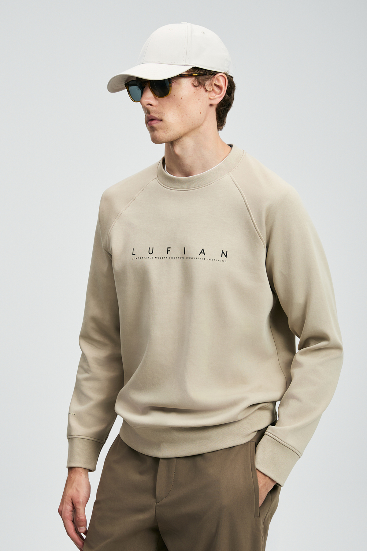 Lufian  Cooper Erkek Sweatshirt Bej - Görsel 3