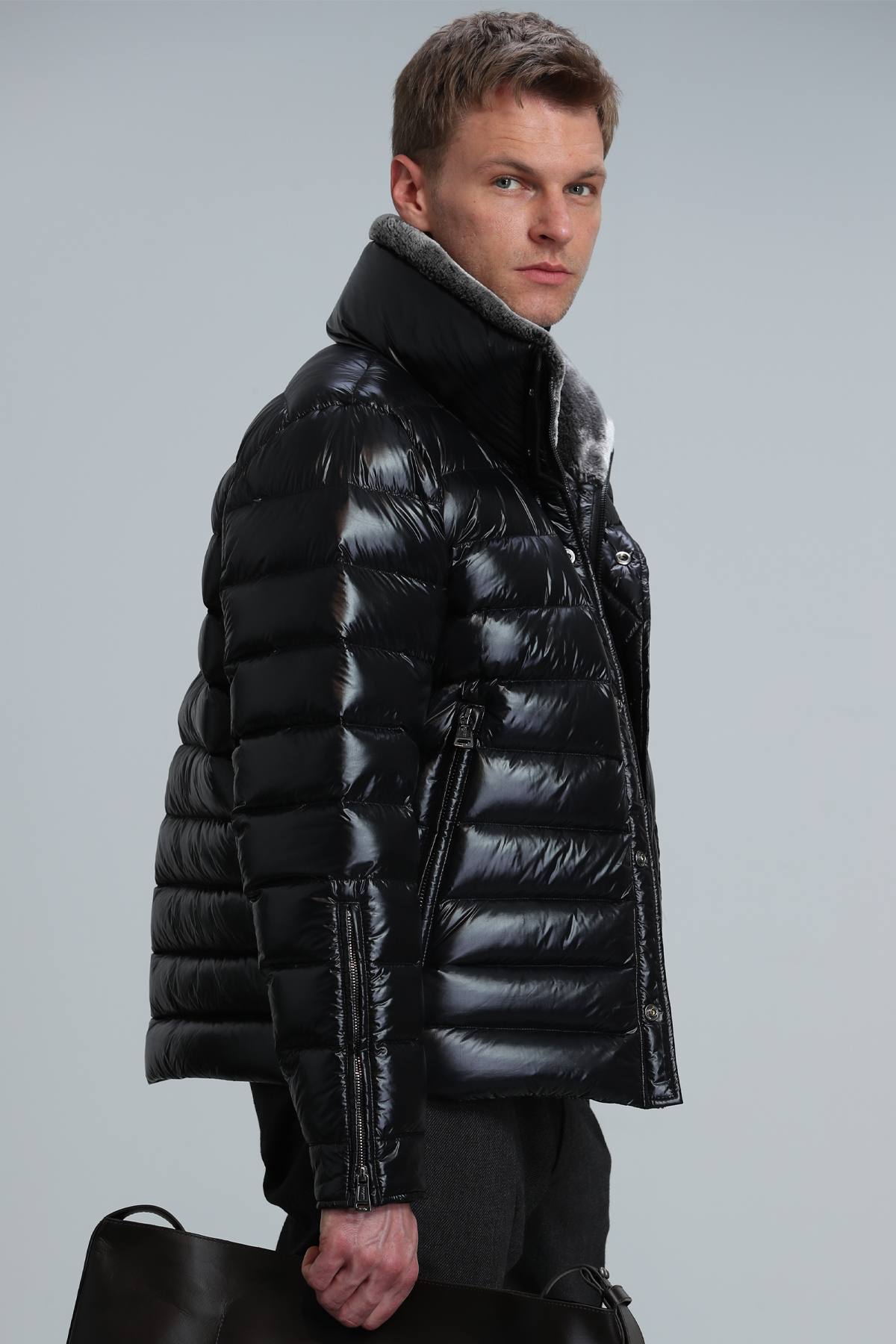 Lufian  Jack Kaz Tüyü Erkek Mont Siyah - Görsel 5