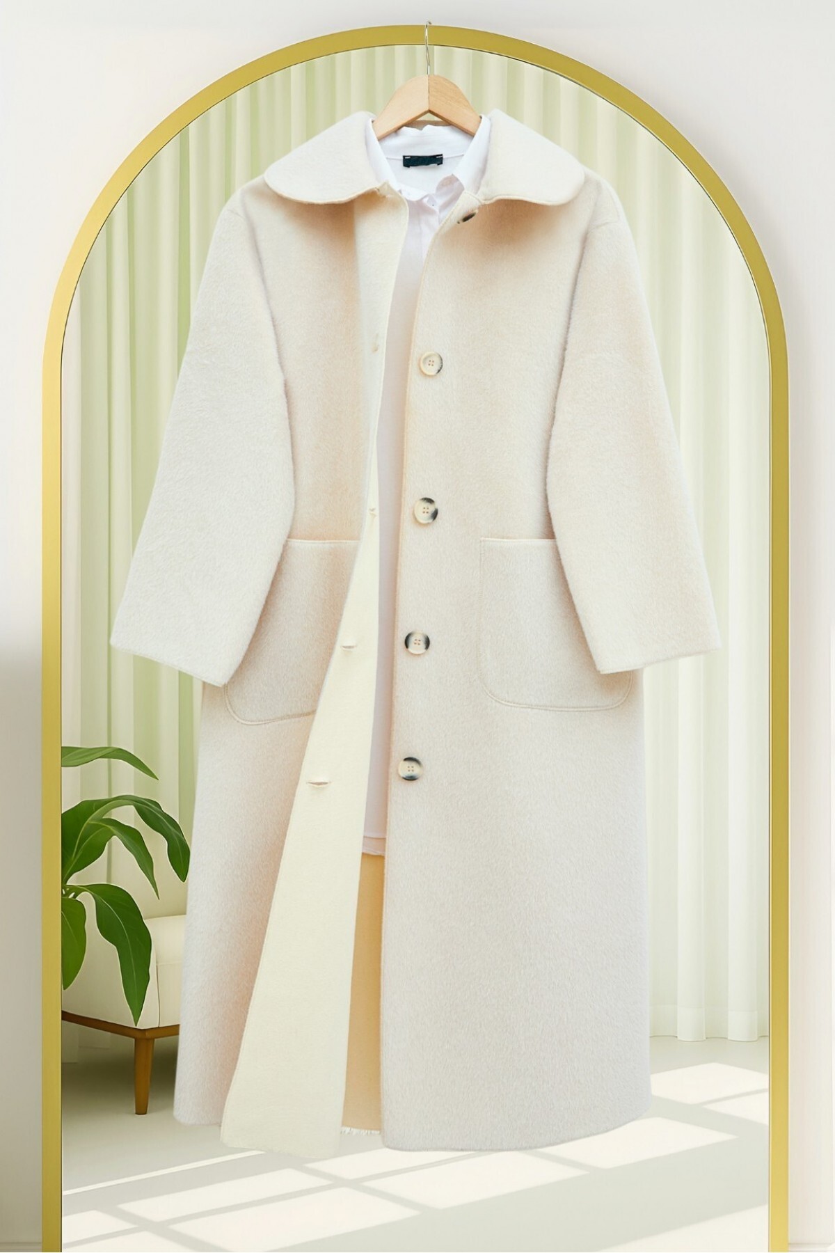 HİJABAYA  Boydan Düğmeli Cepli Kaban - Görsel 5