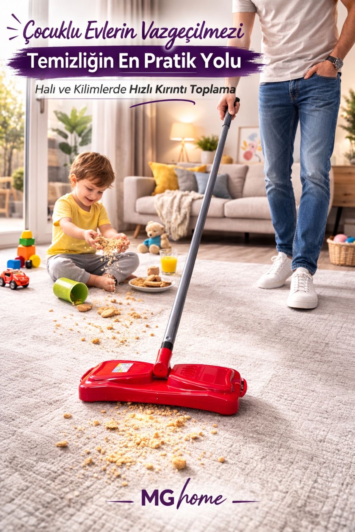 1 Set of Handle Strings + THICK METAL 🌼 Quality Handle Cleaning Carpet Cleaning Large Size Strings🌼 Practical Household Cleaning Vacuum Cleaner Electricity Free Carpet Rugs The Most Practical Way to Clean