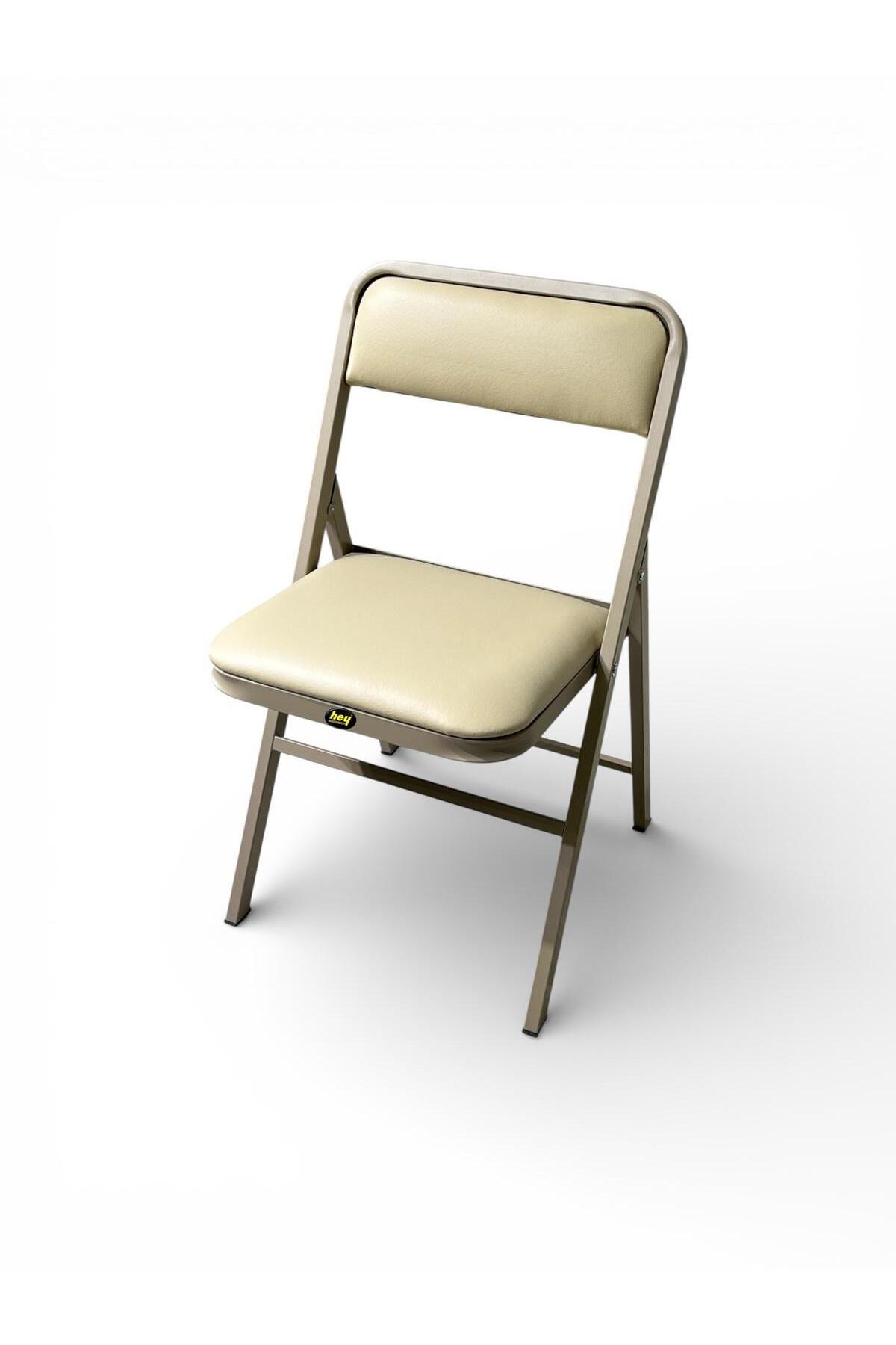 Folding Camping Chair Cappuccino Picnic Chair Cappuccino Leather - Single