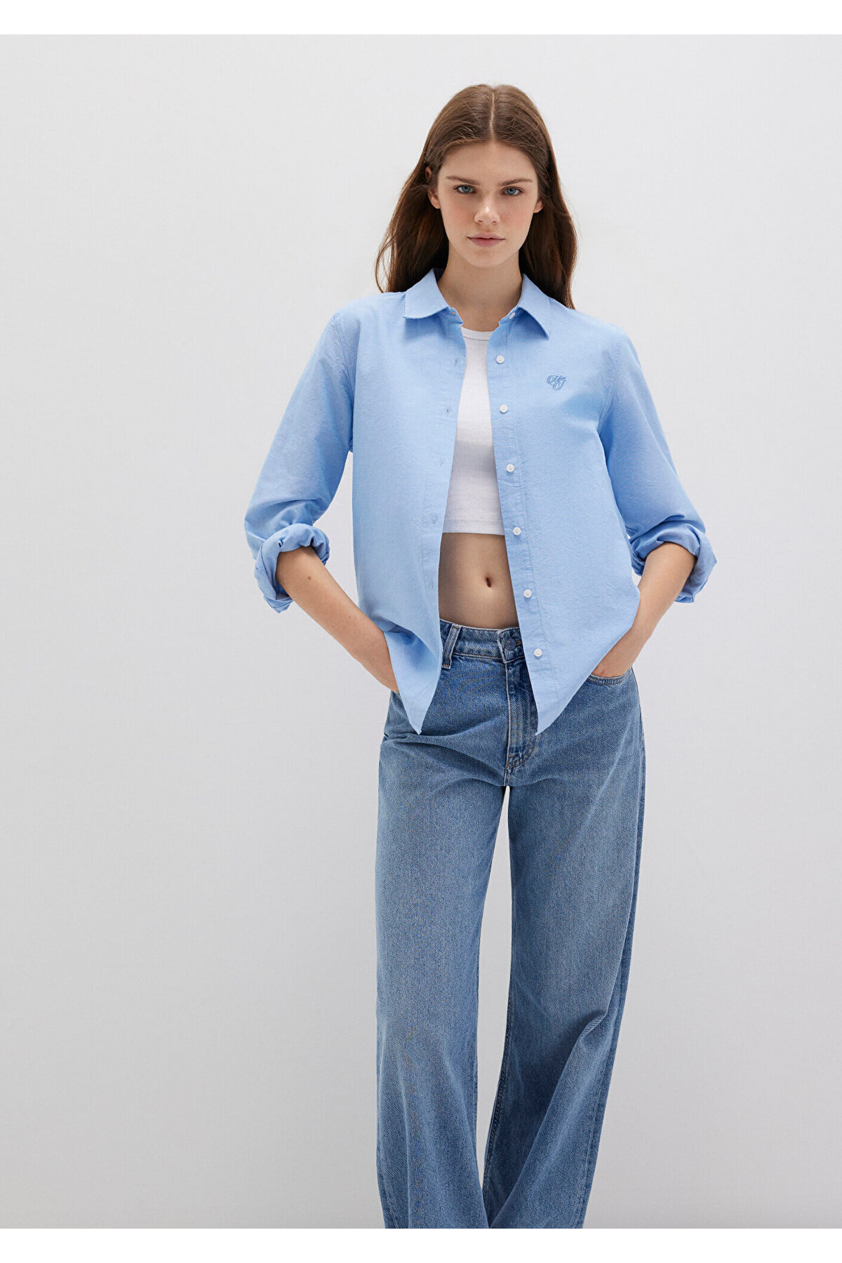 Gömlek Regular Fit / Normal Kesim 1211194-81509 — آبی — تصویر 5 از 8