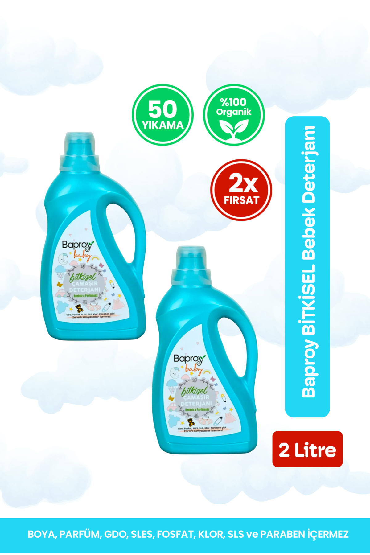 Baproy Baby 2 Lt Bebekler Için Bitkisel Çamaşır Deterjanı - Fiyatı, Yorumları