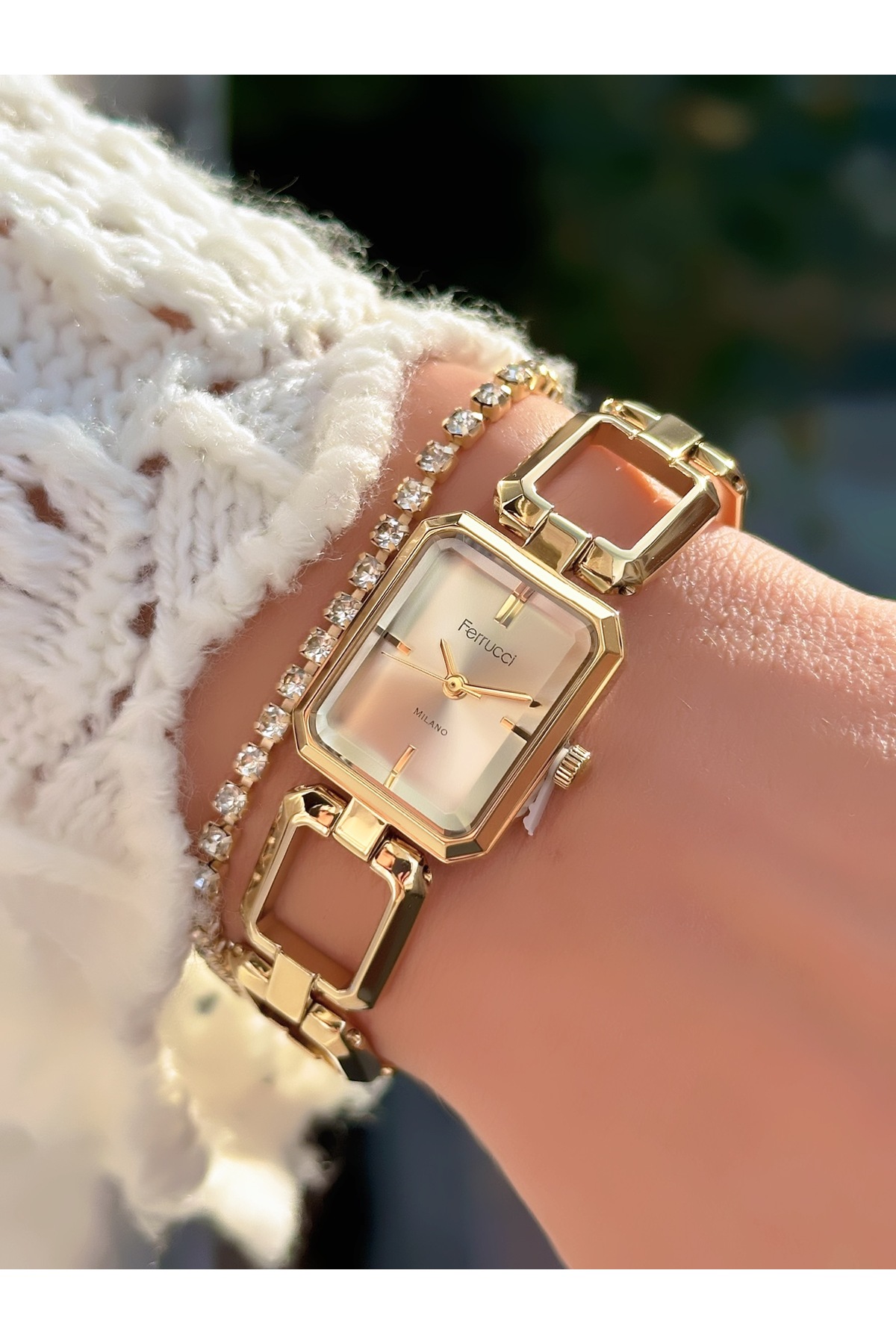 Steel Chain Band Women Wrist Watch 3 Atm Waterproof 2 Years Warranty +Bracelet Gift