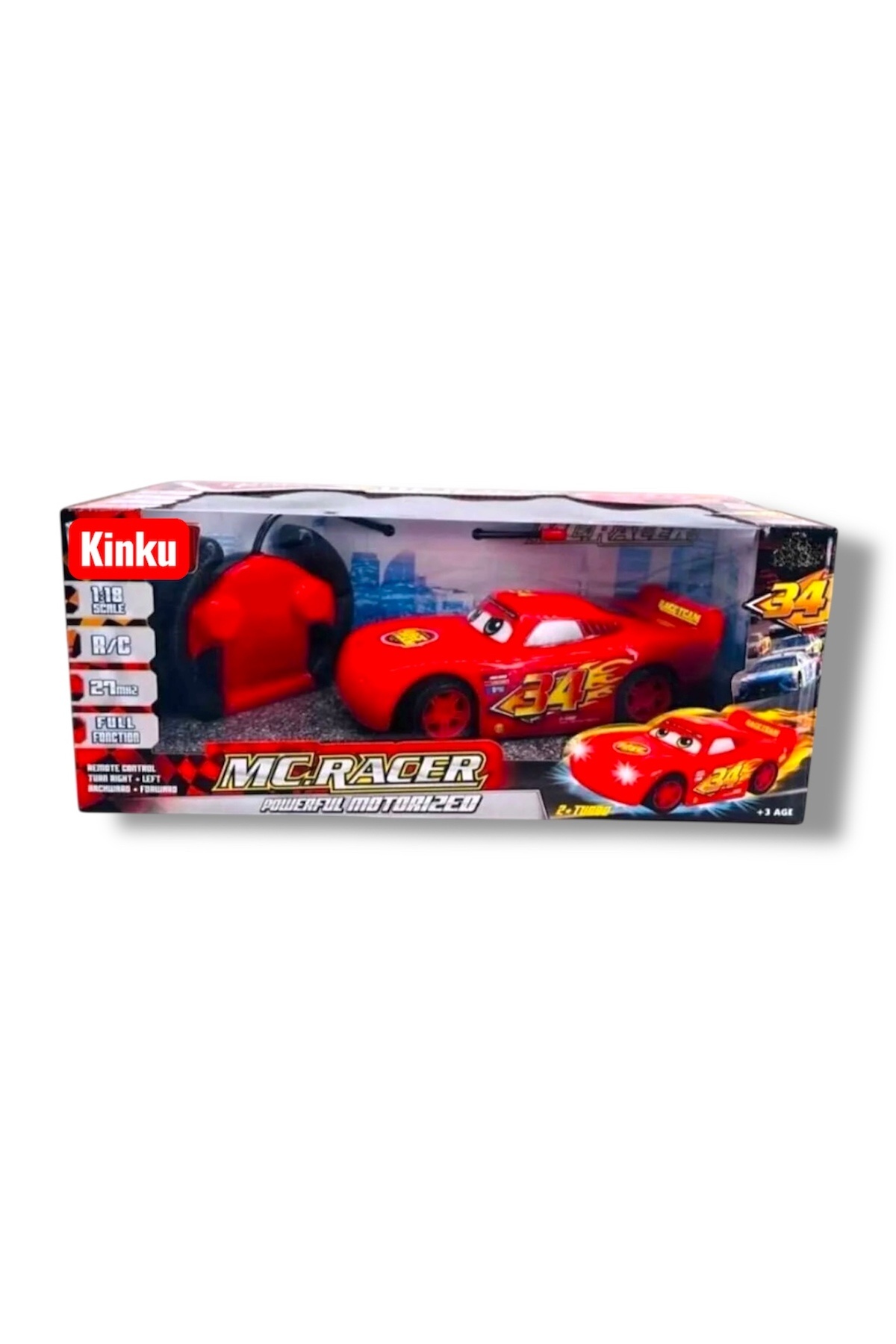 KİNKU Cars Şimşek Mcqueen Uzaktan Kumandalı Full Fonksiyon Araba fotoğrafı 5 (önizleme)