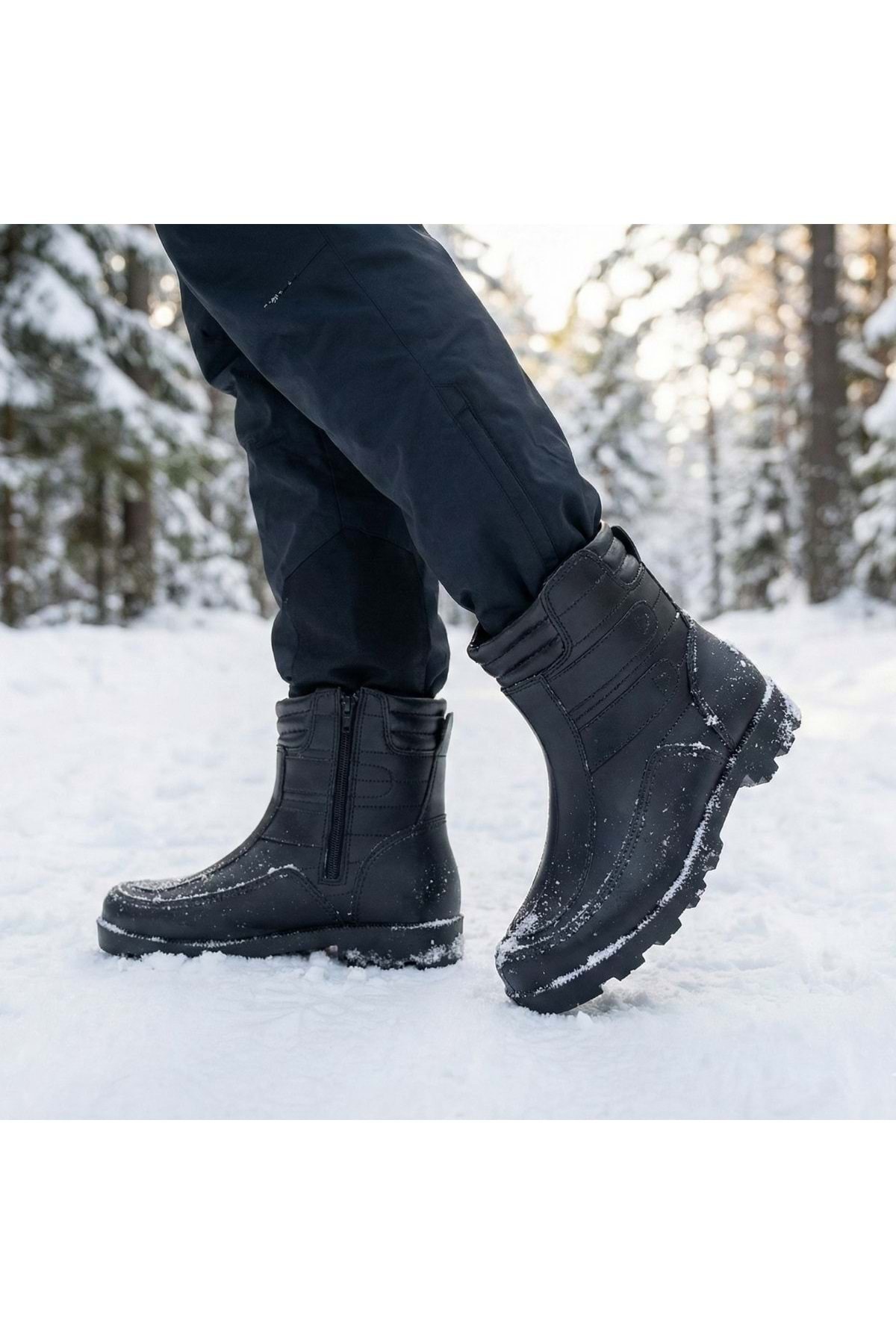 ÇİĞDEM KUNDURA  Emek - 501-B | Erkek İçi Yünlü Kar Botu | Su ve Kar Geçirmez - Görsel 2