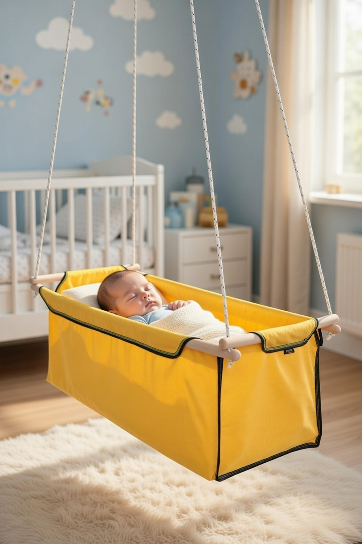 Bundeba Sally Sarı Salıncak Bebek Çocuk Salıncağı Hamak Beşik Bebek Hamağı Çingene Beşiği Salıncağı fotoğrafı 2 (önizleme)
