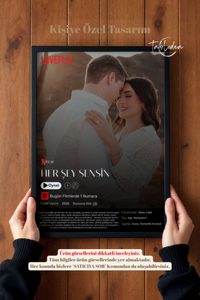 tablodea Kişiye Özel Netflix Tablosu TD Sevgililer Günü Hediyesi, Sevgiliye H...