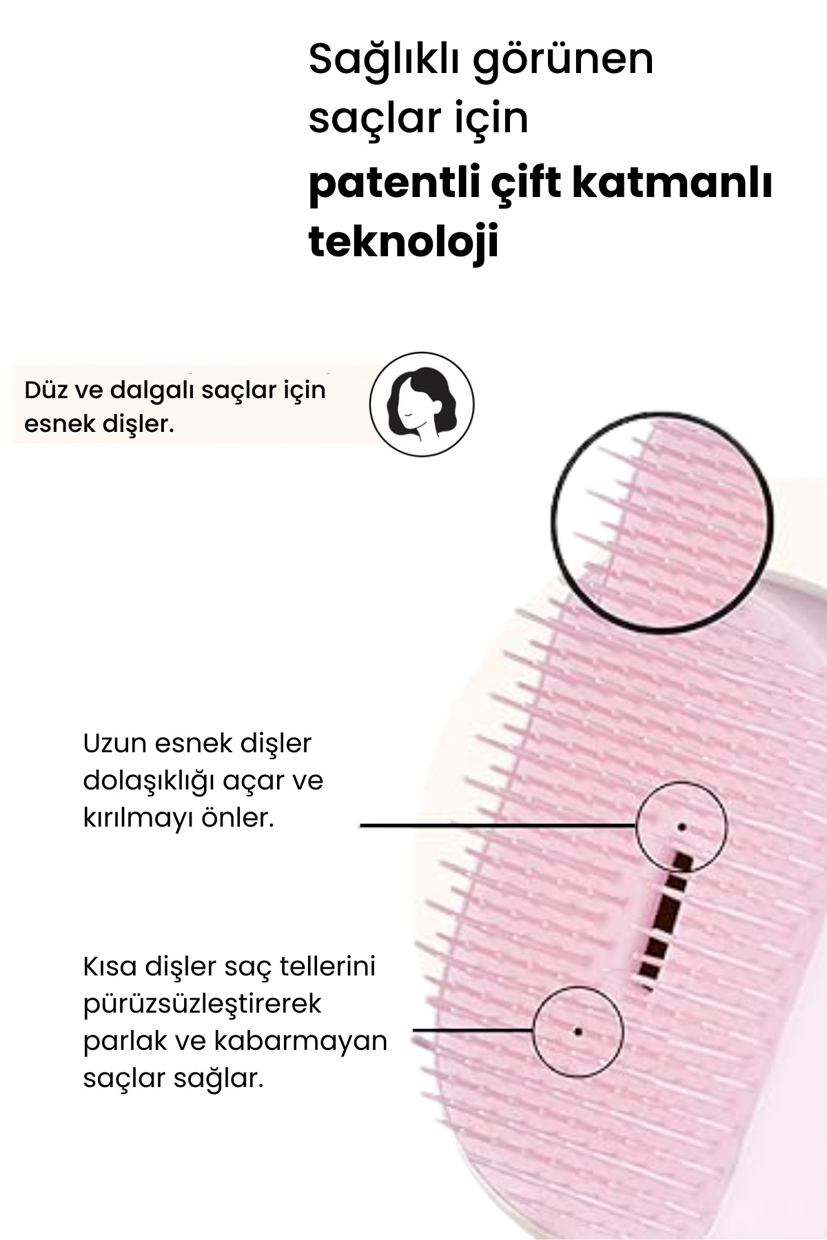 Compact Styler Matte Ombre Chrome Saç Fırçası - Düz ve Kıvırcık Saçlar İçin Çanta Boy Tarak — صورتی 5060630046804 — تصویر 2 از 6