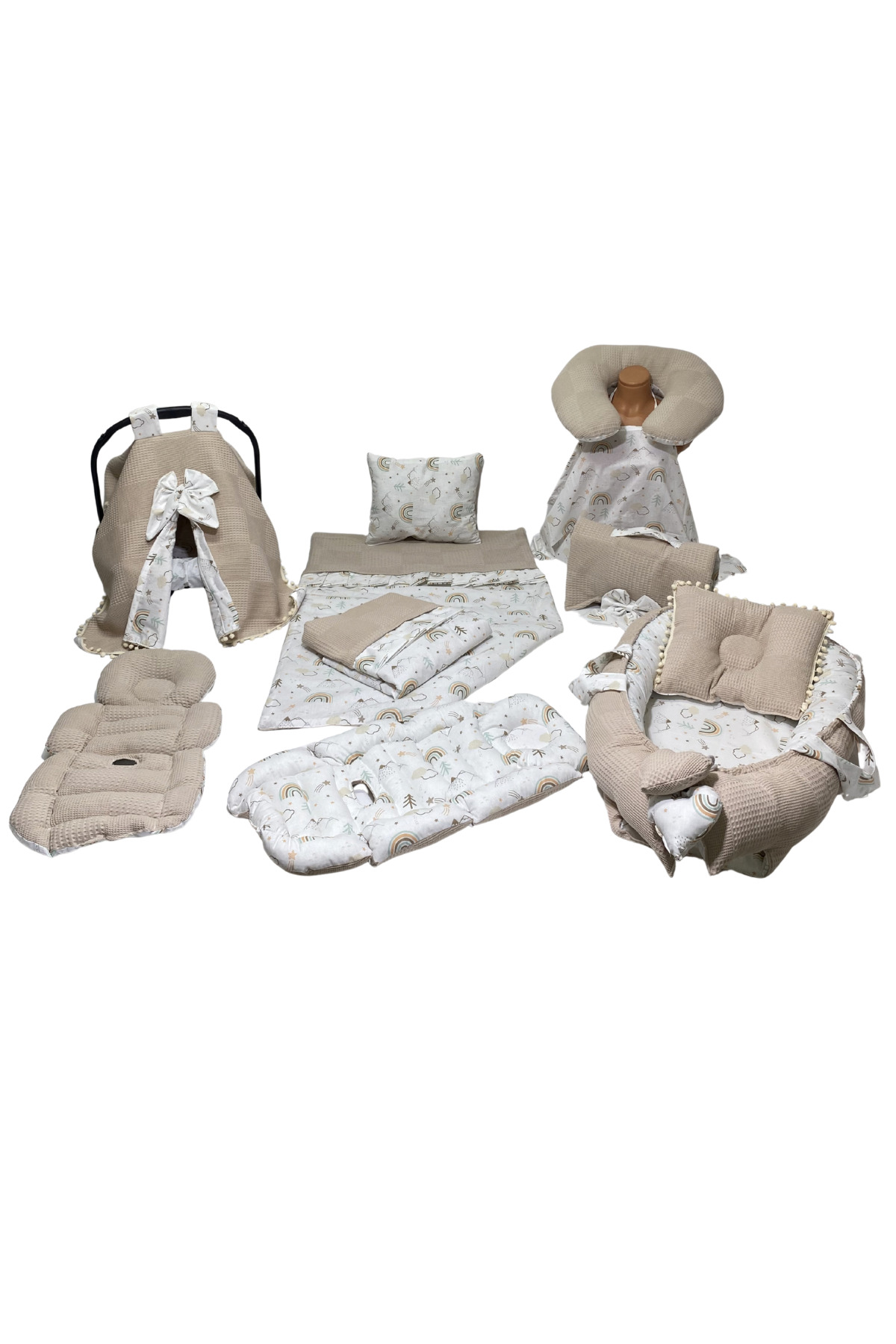 Happy Baby Dikiş Atölyesi 13’lü Babynest Puset Örtüsü Alt Açma Emzirme Yastığı Ana Kucağı Bebek Arabası Minderi Anne Yanı fotoğrafı 2 (önizleme)