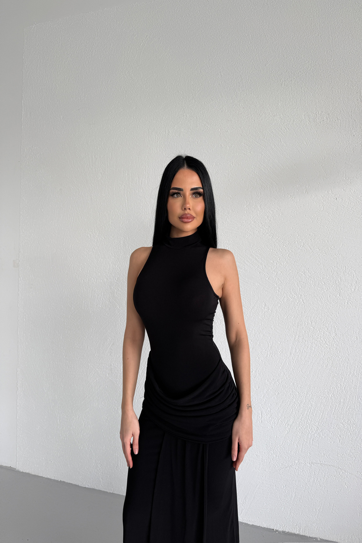 LİLA İSTANBUL  HALTER YAKA TASARIM PRENSES ELBİSE - Görsel 3