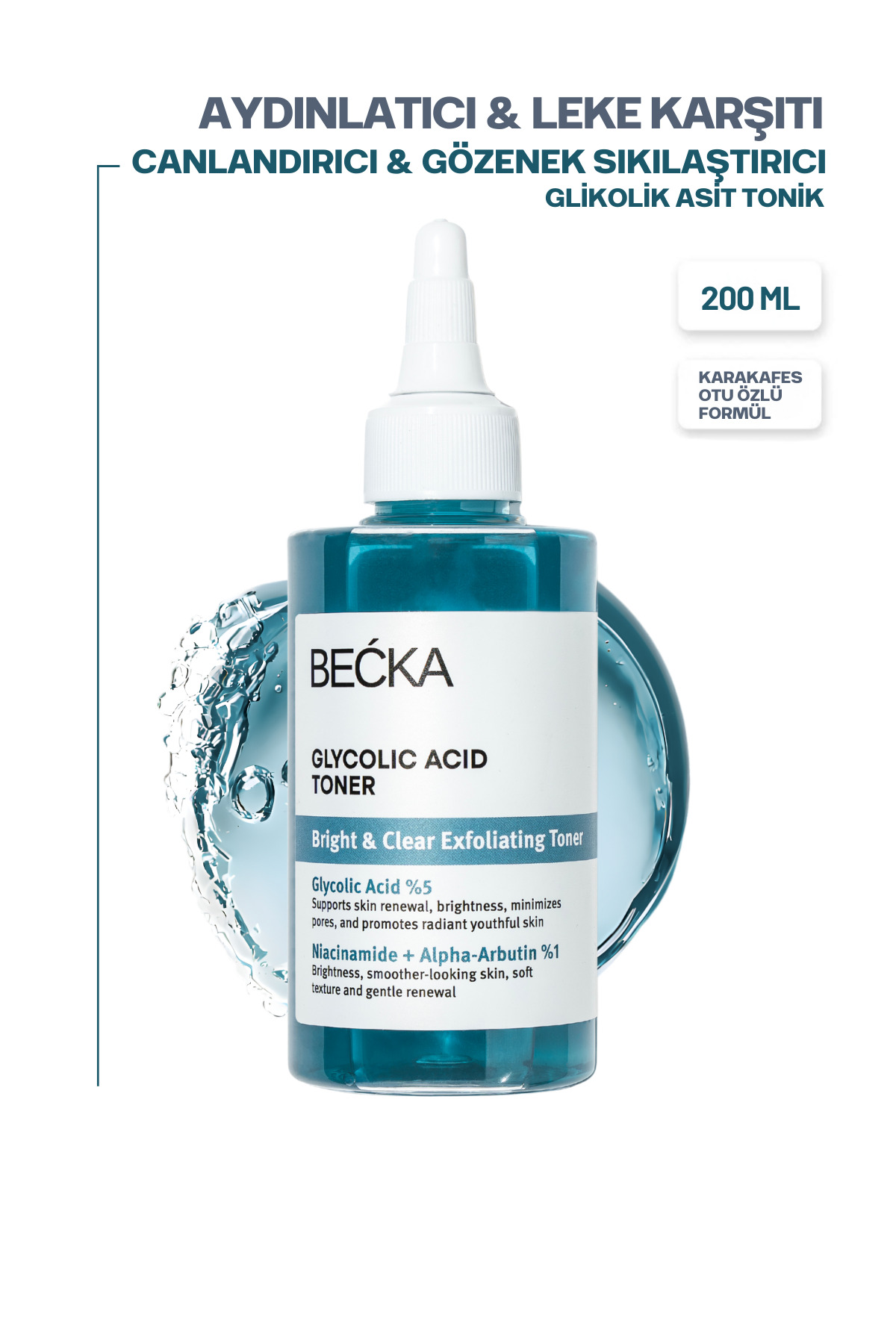 BECKA Glikolik Asit Tonik Gözenek Sıkılaştırıcı Canlandırıcı AHA 200 ml - Fiyatı, Yorumları