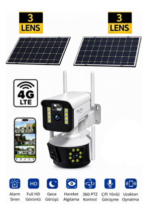 Smith Güneş Enerjili Solar Çift Kameralı Hareket Takipli Gece Sensörlü Su Geç...