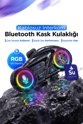 EN SİGA Kablosuz Interkom RGB Işıklı FM Radyo IP56 Suya Toza Dayanıklı Motosi...