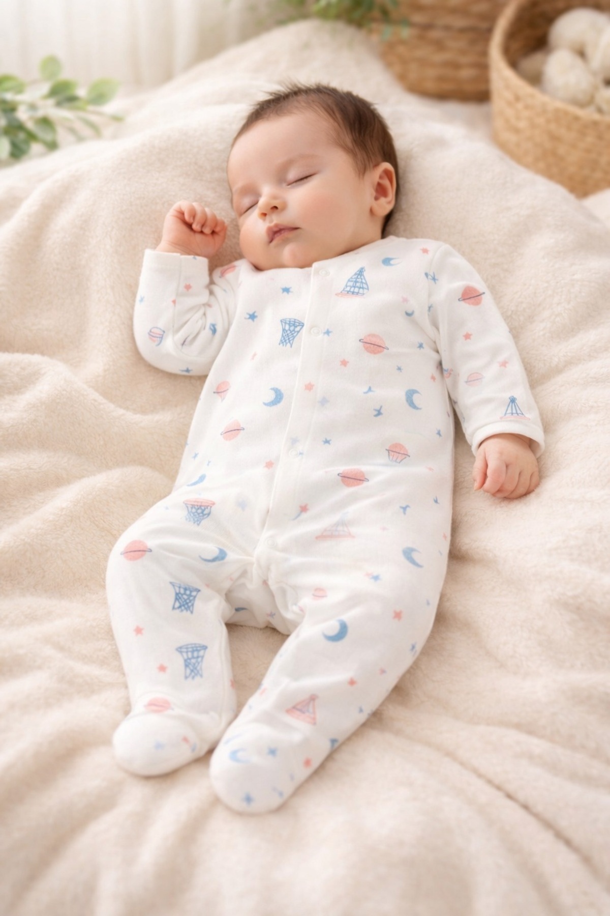 ENİA BABY Yenidoğan Bebek Patikli Pamuklu Çıtçıtlı Tulum 0-3 Ay (KIZ ERKEK BEBEK YENİDOĞAN ) fotoğrafı 3 (önizleme)