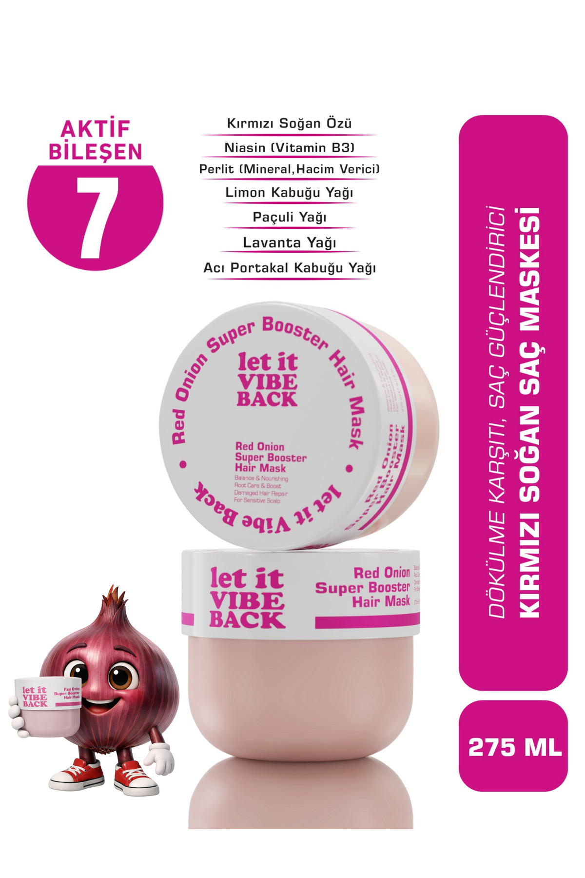 let it VIBE BACK Kırmızı Soğan Özlü Saç Maskesi – 275 ml | Yıpranmış Saç Derisi ve Saçlara Yönelik Yoğun Bakım — LIVB-0003