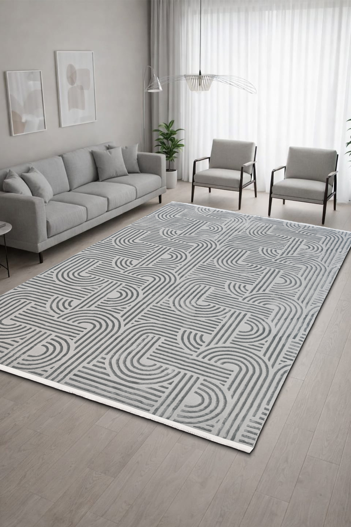 4 Square Meters - 6 Square Meters Bamboo Style Modern Woven Living Room Kitchen Carpet Antiallergic Beige