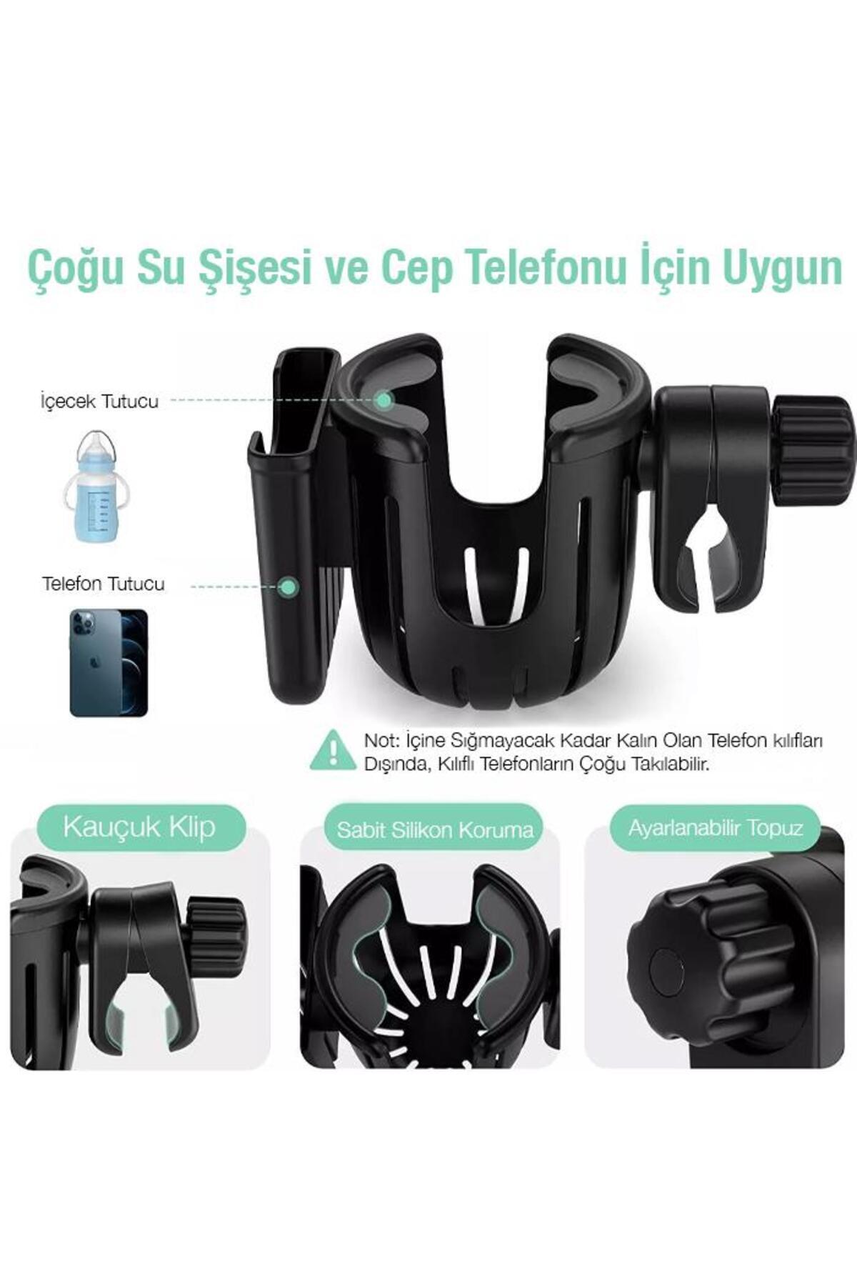 coofbe Bebek Arabası Bisiklet Motosiklet İçin Ayarlanabilir Bardak ve Cep Telefonu Tutucu Biberon Tu fotoğrafı 7 (önizleme)