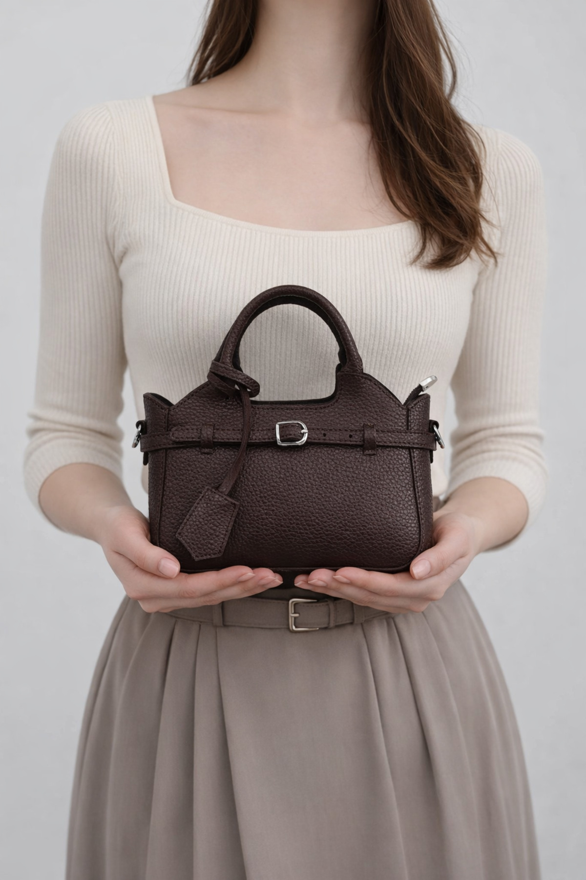 ZÇBUTİK Small Hand & Shoulder Bag with Minimal Buckle