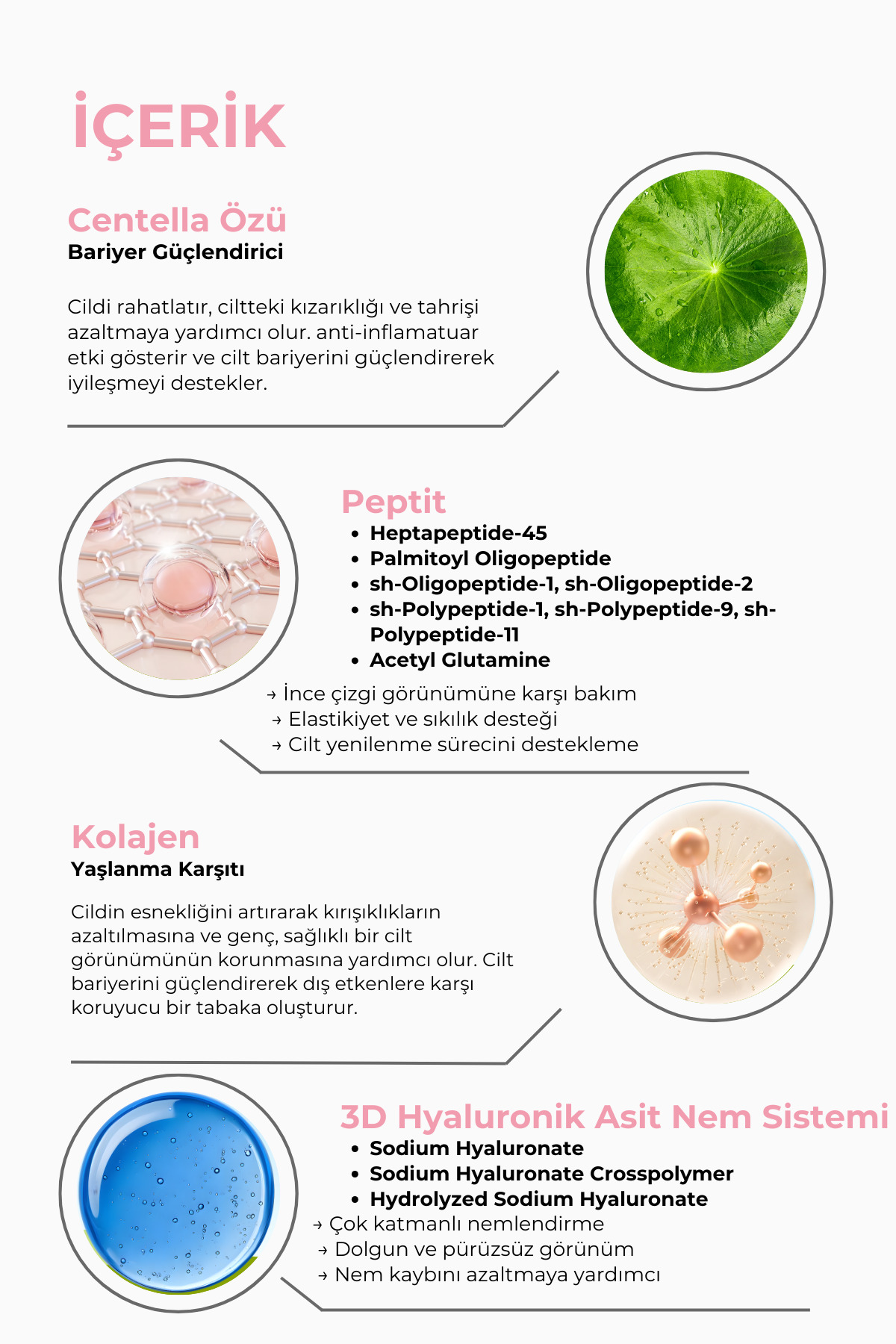 Peptit Kompleks Serum – İnce Çizgi ve Kırışıklık Karşıtı, Yoğun Nemlendirici — 202301007 — تصویر 3 از 5