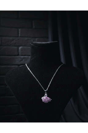 LEO Kuğu Pembe Gümüş kolye