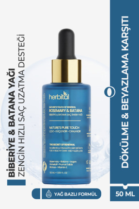 Herbital Zenginleştirilmiş Biberiye Yağı | Dökülme ve Beyazlama Karşıtı | Bat...