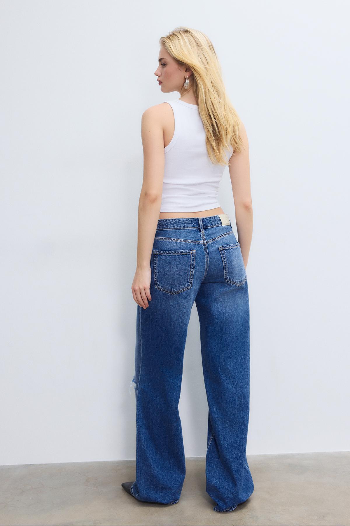 Stradivarius  D91 low wide-leg jeans - Görsel 5