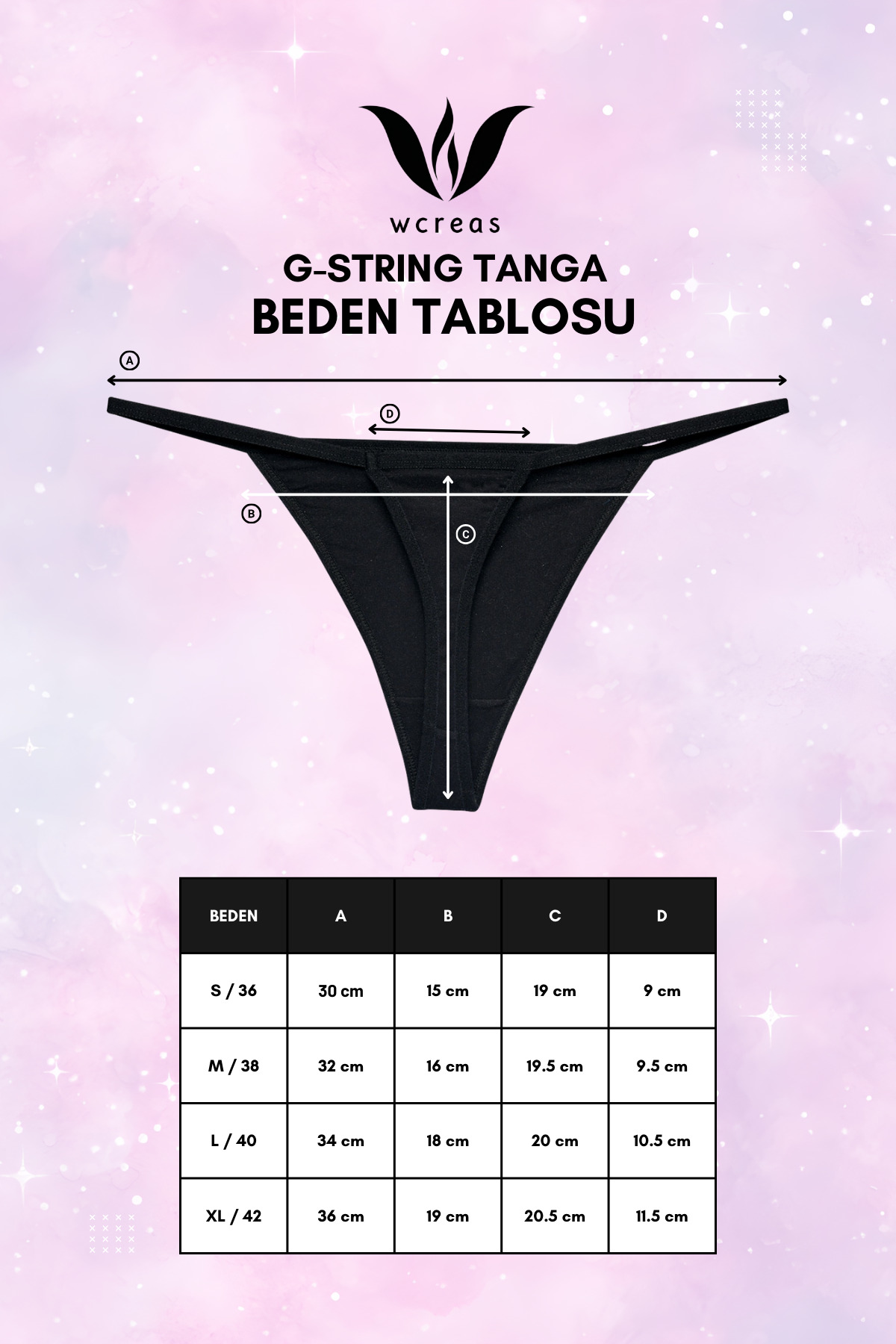 wcreas KADIN İPLİ TANGA, PAMUKLU YUMUŞAK KUMAŞ G-STRİNG TANGA 5'Lİ PAKET görsel 3