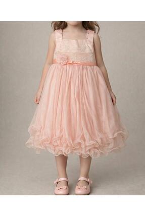 Rosori Kız Çocuk Tüllü Saten Abiye Elbise Rahat Ve Şık Doğum Günü Elbise 2-6 Yaş