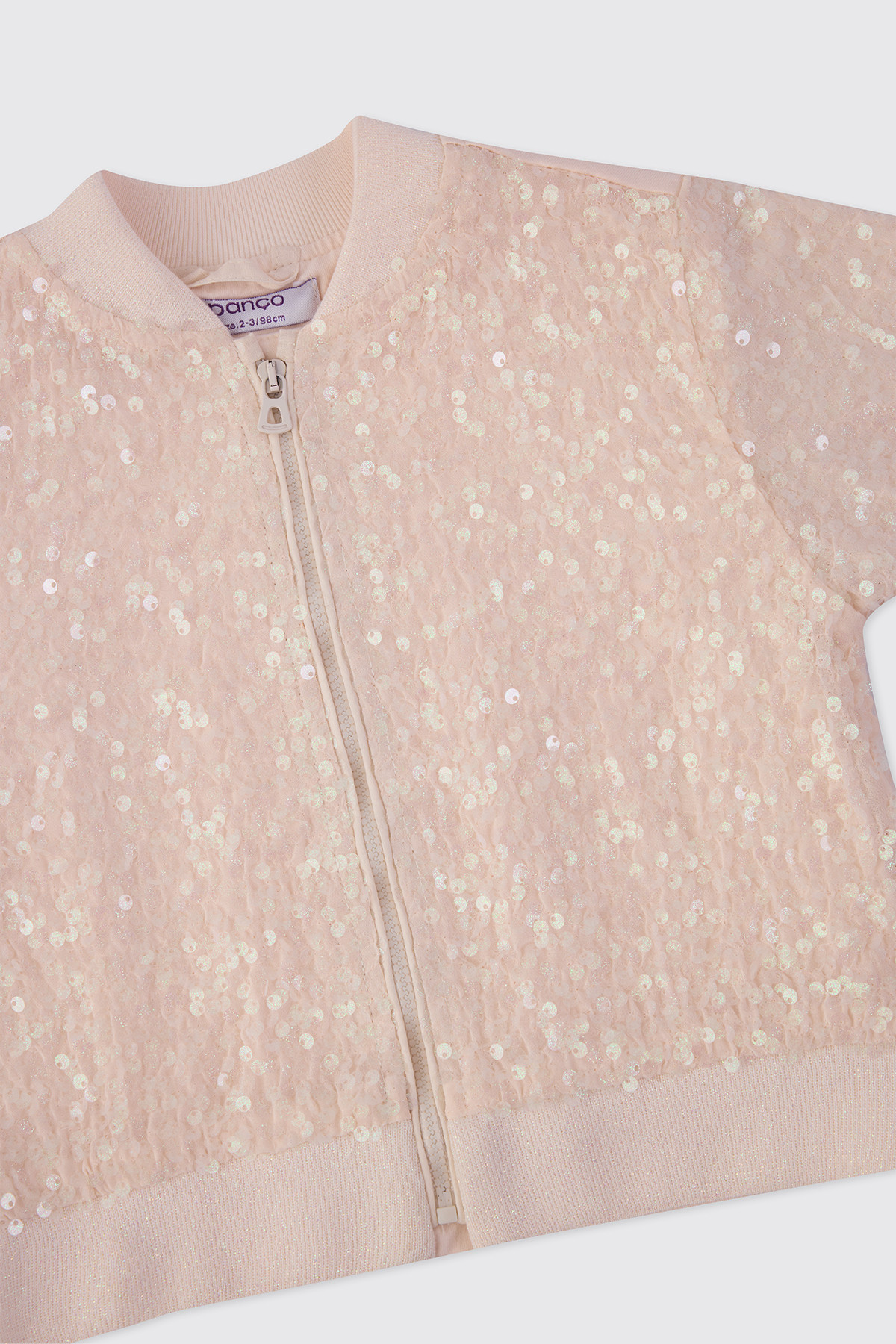 Panço Kız Bebek Pudra Payetli Bomber Ceket fotoğrafı 3 (önizleme)