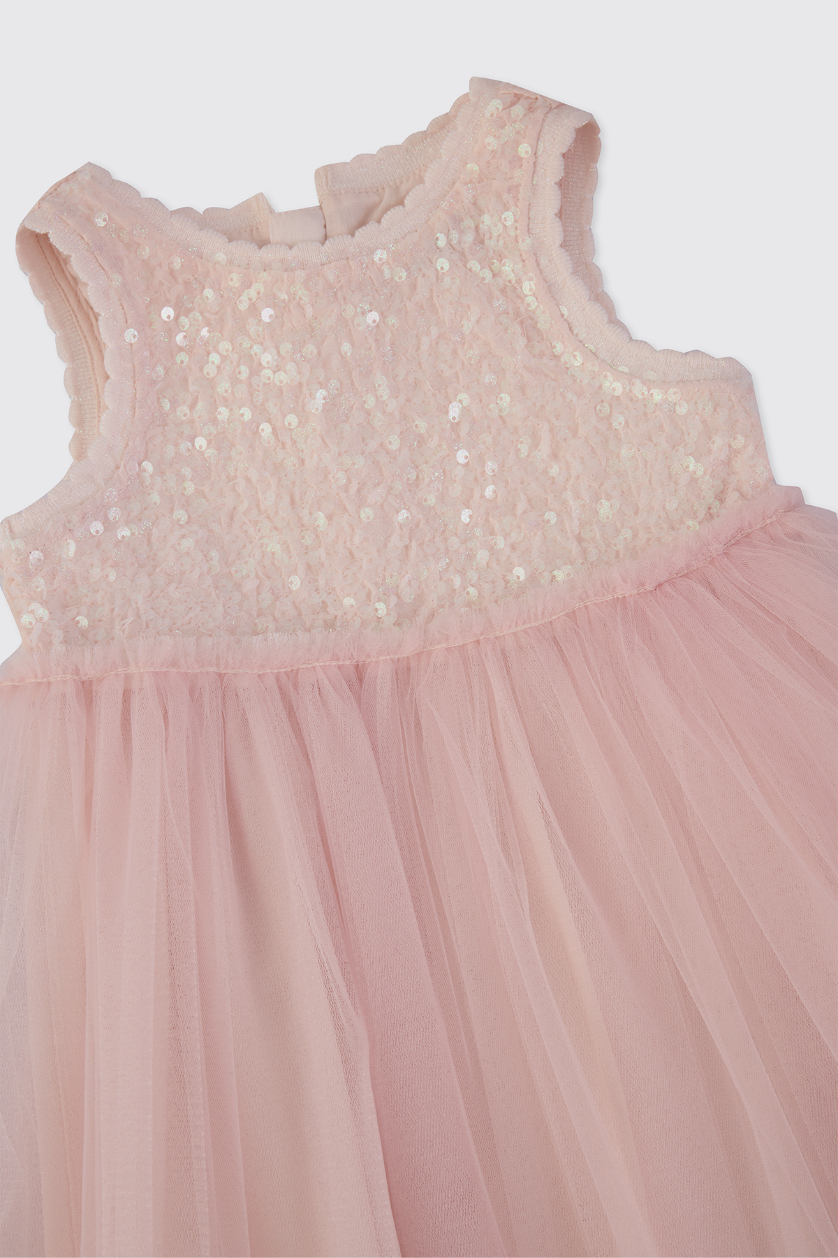 Panço Kız Bebek Payet Detaylı Pudra Elbise fotoğrafı 3 (önizleme)